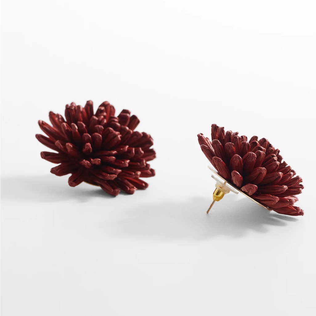 Mango Raffia  Surgical Steel Earrings